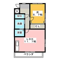 アモリール1 1LDKの間取図画像