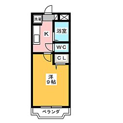 ジュエルボックス 1Kの間取図画像