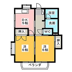 メゾンK3 2DKの間取図画像