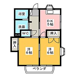 メゾンK4 2DKの間取図画像