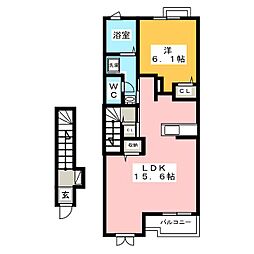 エドワール 1LDKの間取図画像