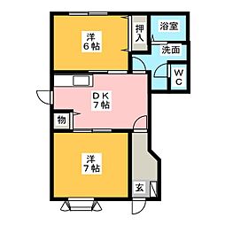 アルビオンC 2DKの間取図画像