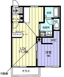 グランメールN 1LDKの間取図画像
