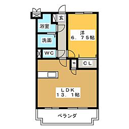 フォルテシモ 1LDKの間取図画像