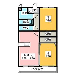 梅の里2 2LDKの間取図画像