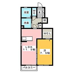 GRACE 1LDKの間取図画像