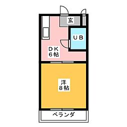 メゾンMORI 1DKの間取図画像