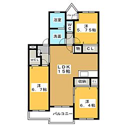 シャルマン3 3LDKの間取図画像