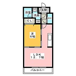 モン・サン・ミシェル 1LDKの間取図画像