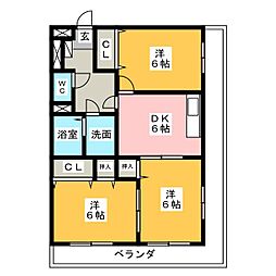 フローラ 3DKの間取図画像
