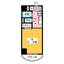 シャトーボナール 1Kの間取図画像