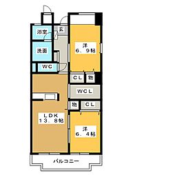 グライス武藤 2LDKの間取図画像