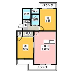 マンションロイヤルアイリス 2LDKの間取図画像