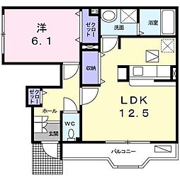 ボナールツー 1LDKの間取図画像