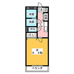 メゾーネマルク6 1Kの間取図画像