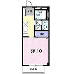 リュエル1 ワンルームの間取図画像