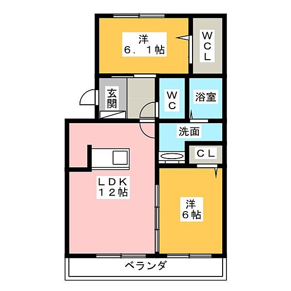 ポルトボヌールB ｜静岡県富士市伝法(賃貸アパート2LDK・3階・58.07㎡)の写真 その2