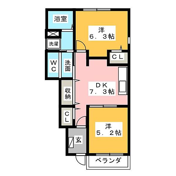 セレッソヒルズIII ｜静岡県富士市中野(賃貸アパート2DK・2階・46.49㎡)の写真 その2