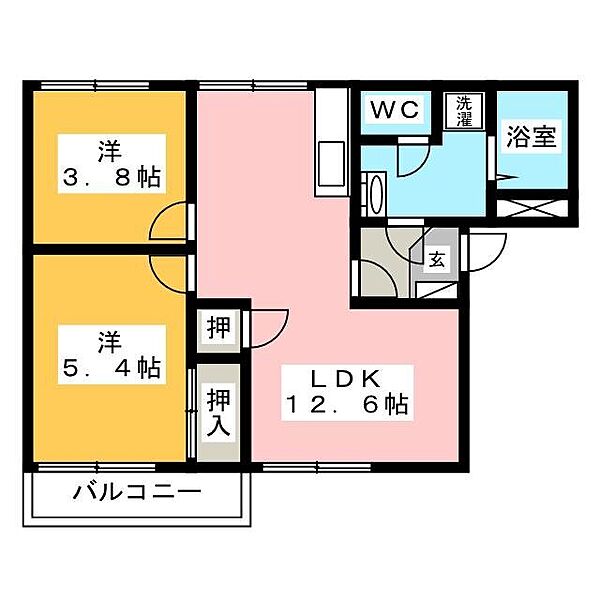ヴァンテアンＦＵＪＩ　Ａ ｜静岡県富士市横割１丁目(賃貸アパート2LDK・1階・48.66㎡)の写真 その2