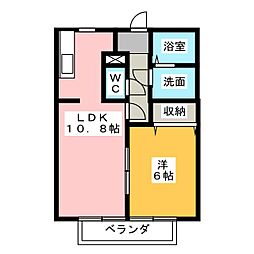 ソレイユ長沢1 1LDKの間取図画像