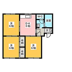 ハウス代官A 3DKの間取図画像