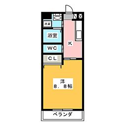 フェリーチェ 1Kの間取図画像