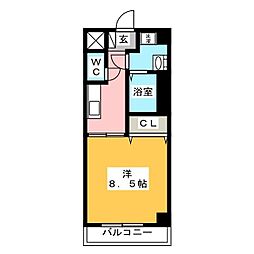 ミリュー 1Kの間取図画像