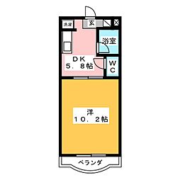 センチュリーコバヤシ1 1DKの間取図画像