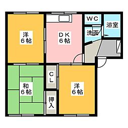 フレグランス中丸A 3DKの間取図画像
