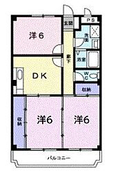 アスライズコーポ 3DKの間取図画像