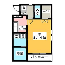 シュタットフルス1 1Kの間取図画像