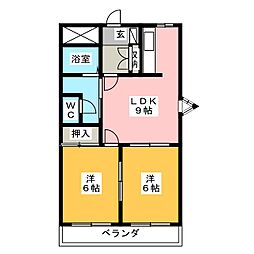 チェリー・シーモ 2LDKの間取図画像