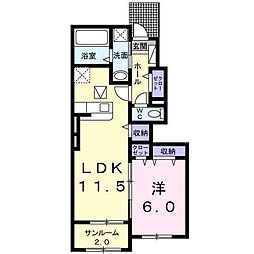 富士山ヒルズ 1LDKの間取図画像