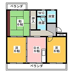 エクセル緑ケ丘 3DKの間取図画像