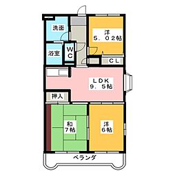 エスペランサ水戸島 3LDKの間取図画像