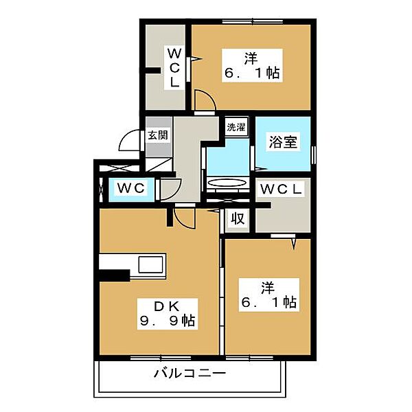 エレガンス ｜静岡県富士宮市田中町(賃貸アパート2DK・2階・58.37㎡)の写真 その2