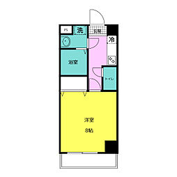 ヴィガラスＴ 8階1Kの間取り