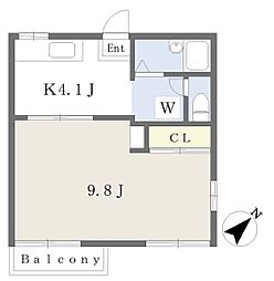 ラプラス・アドバンテージ 1Kの間取図画像