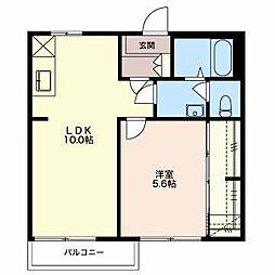 フレグランス舟久保A 1LDKの間取図画像