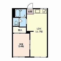 タウンハウス美里A 1LDKの間取図画像