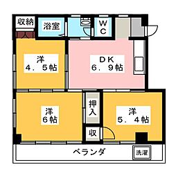 メゾン淀川 3DKの間取図画像