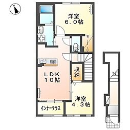 グランカーサ カメリア 2LDKの間取図画像