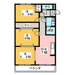 サンモール21 3DKの間取図画像