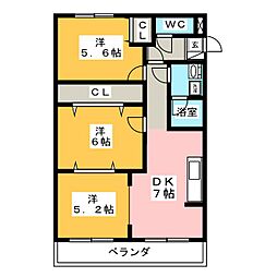 サンモール21 3DKの間取図画像