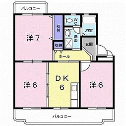ソシア宮原 3DKの間取図画像
