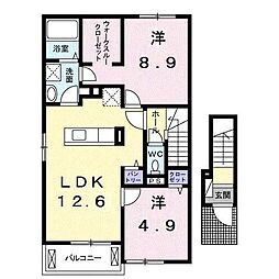 サイレンスB 2LDKの間取図画像