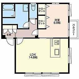 たんぽぽ館 1LDKの間取図画像