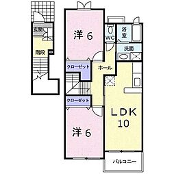 プレコリーヌ3 2LDKの間取図画像
