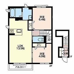 パークハイツ城山 2LDKの間取図画像