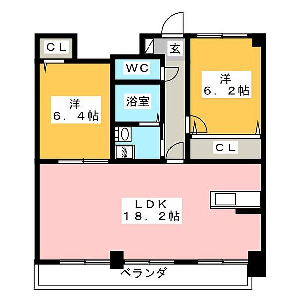 アルカンシエル ｜静岡県焼津市栄町２丁目(賃貸マンション2LDK・2階・65.96㎡)の写真 その2